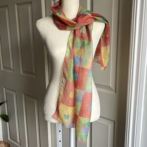 Women’s Geometric, Multicolored Silky feel Scarf Vintage